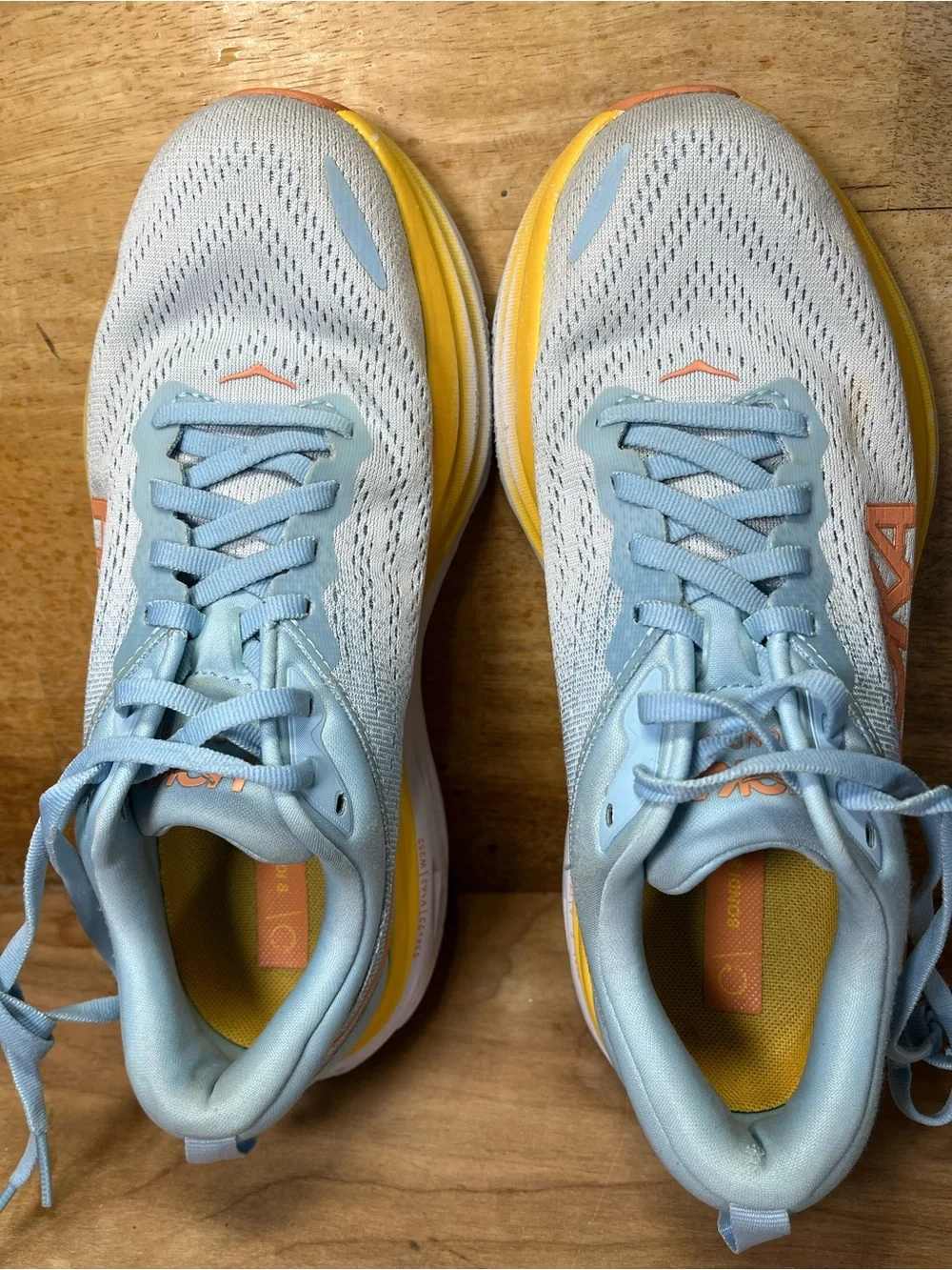 Hoka One One Bondi 8 REFLECTIVE Womens Size 8 (B) Running Shoes Sneakers Blue